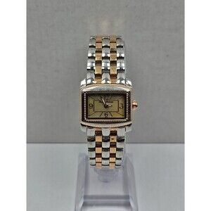 Tommy Bahama Womens Swiss MOP Tank Watch Rose Gold Silver Tone New Battery Dress